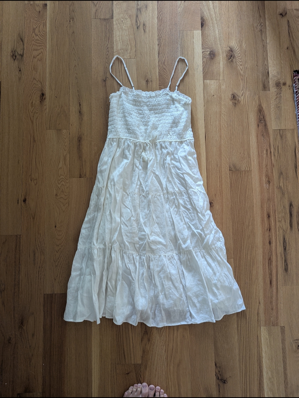 Spell Cream Smocked Tiered Maxi Dress with Spaghetti Straps